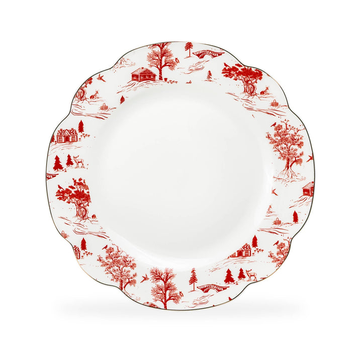 Red Village Fine Porcelain Dinner Plate