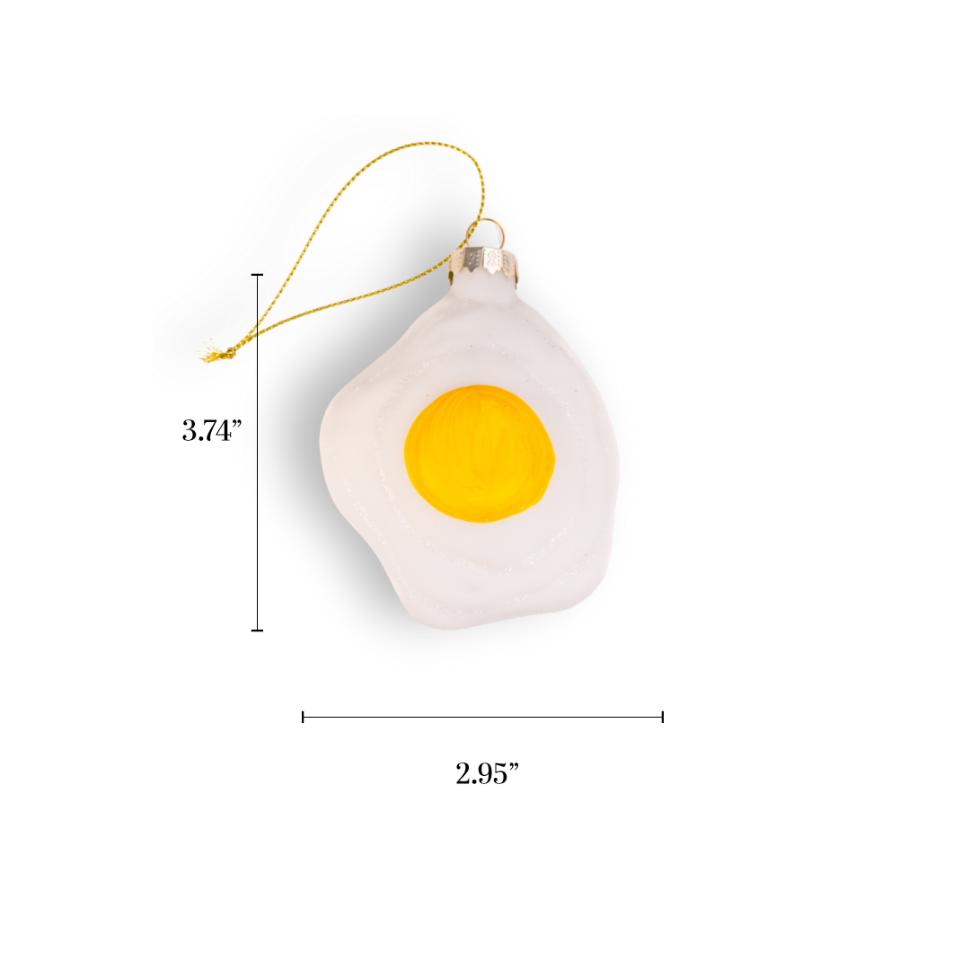 Fried Egg Glass Ornament