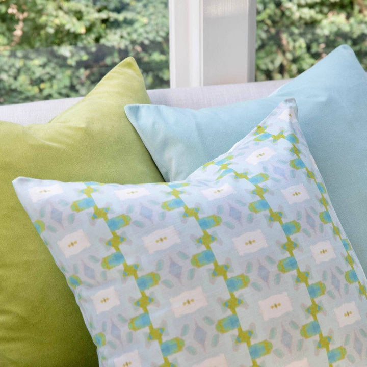 Spa Blue Solid Velvet Pillow