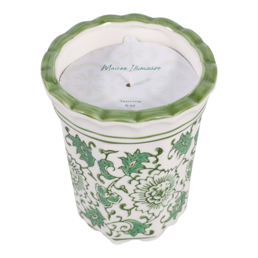 Jasmine Green and White Candle