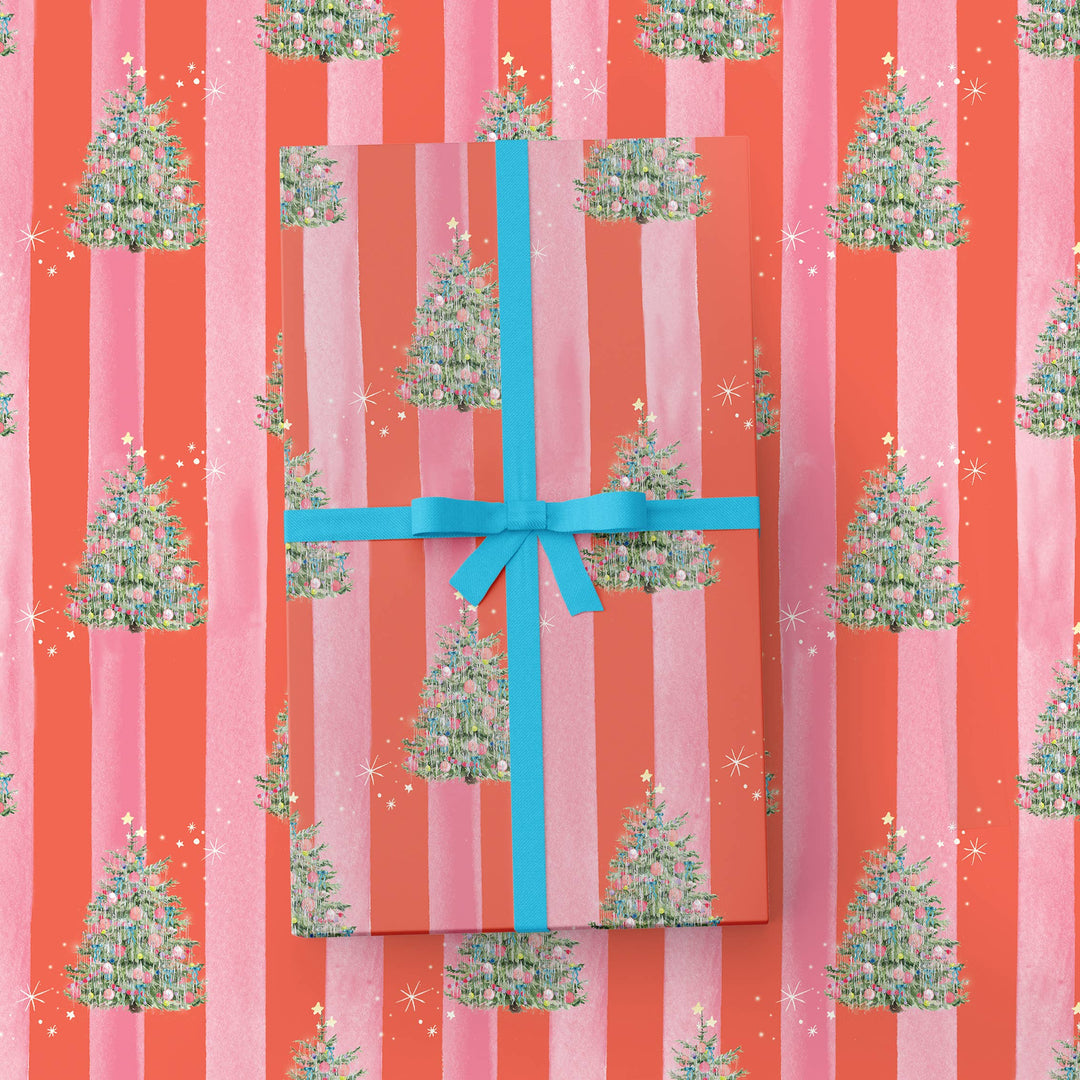 Tinsel Tree Wrapping Paper
