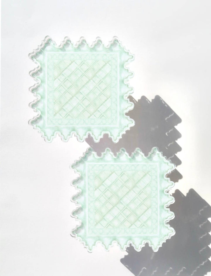 Green & White Coaster