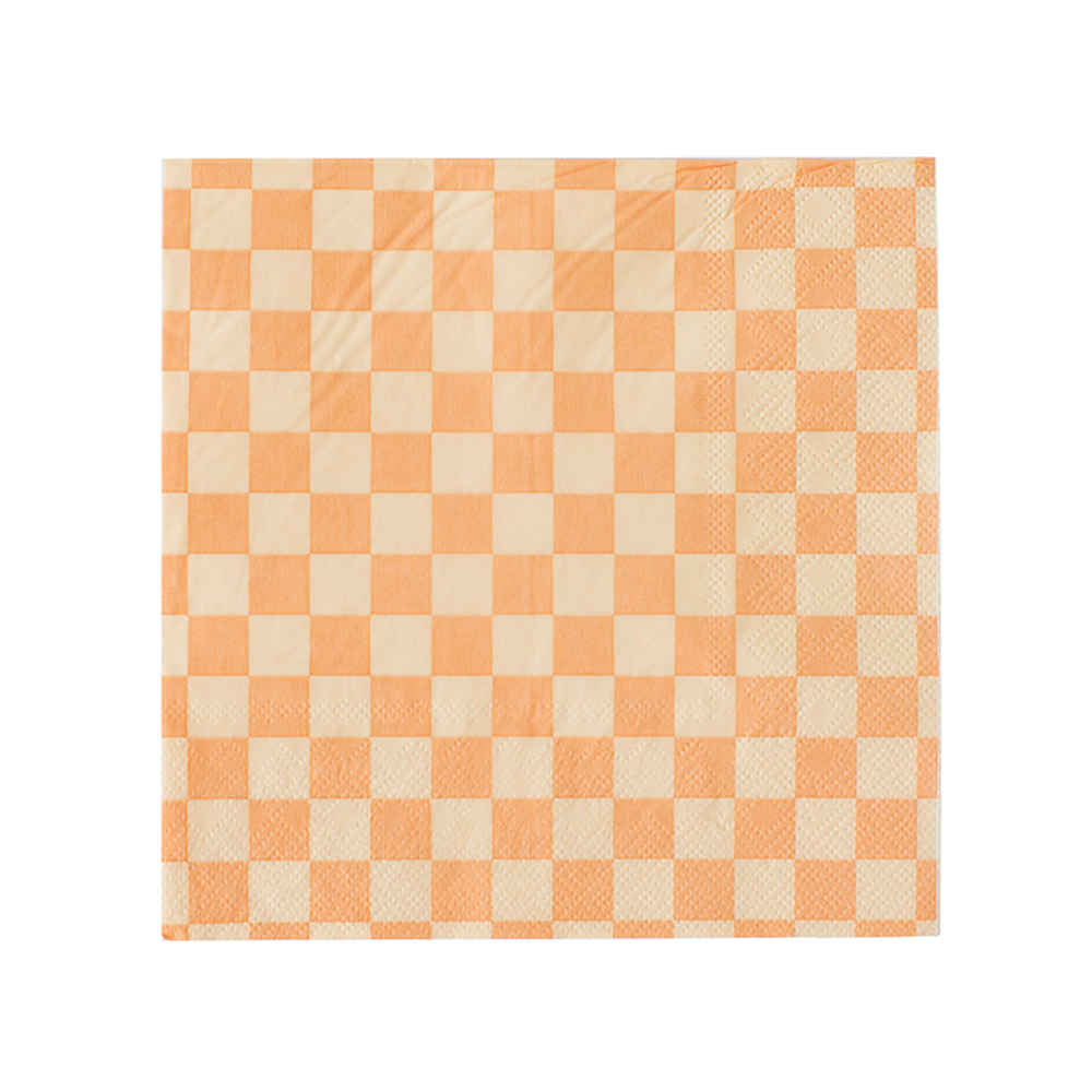 Purple Posse Checkered Cocktail Napkins