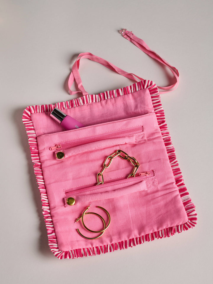 Red Elle Jewelry Roll