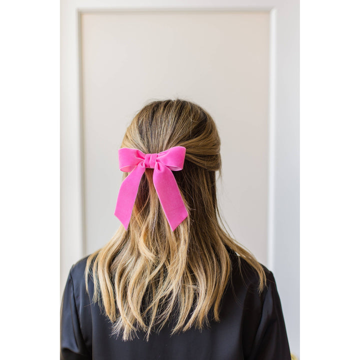 Black Delora Velvet Bow Barrette