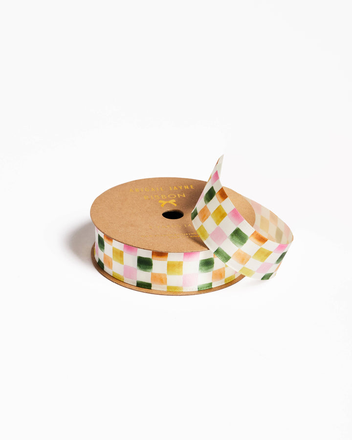 Colorful Checkered Satin Ribbon