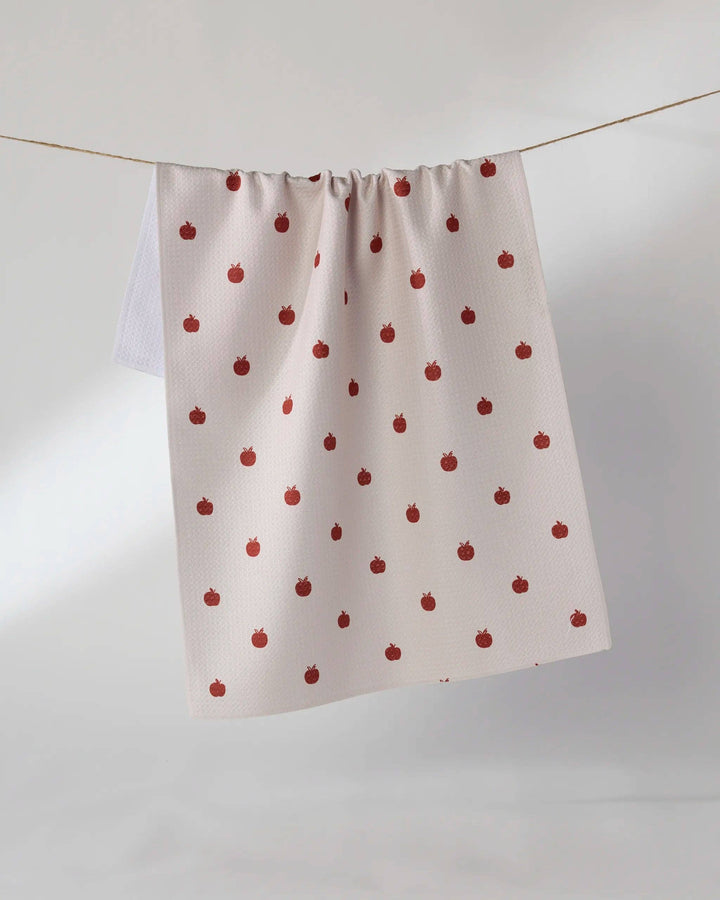 Dotty Apple Tea Towel: Off White