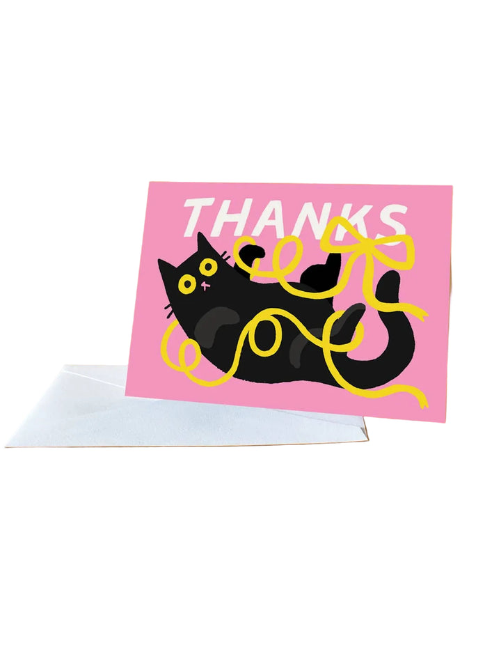Ribbon Cat Thanks Notecards