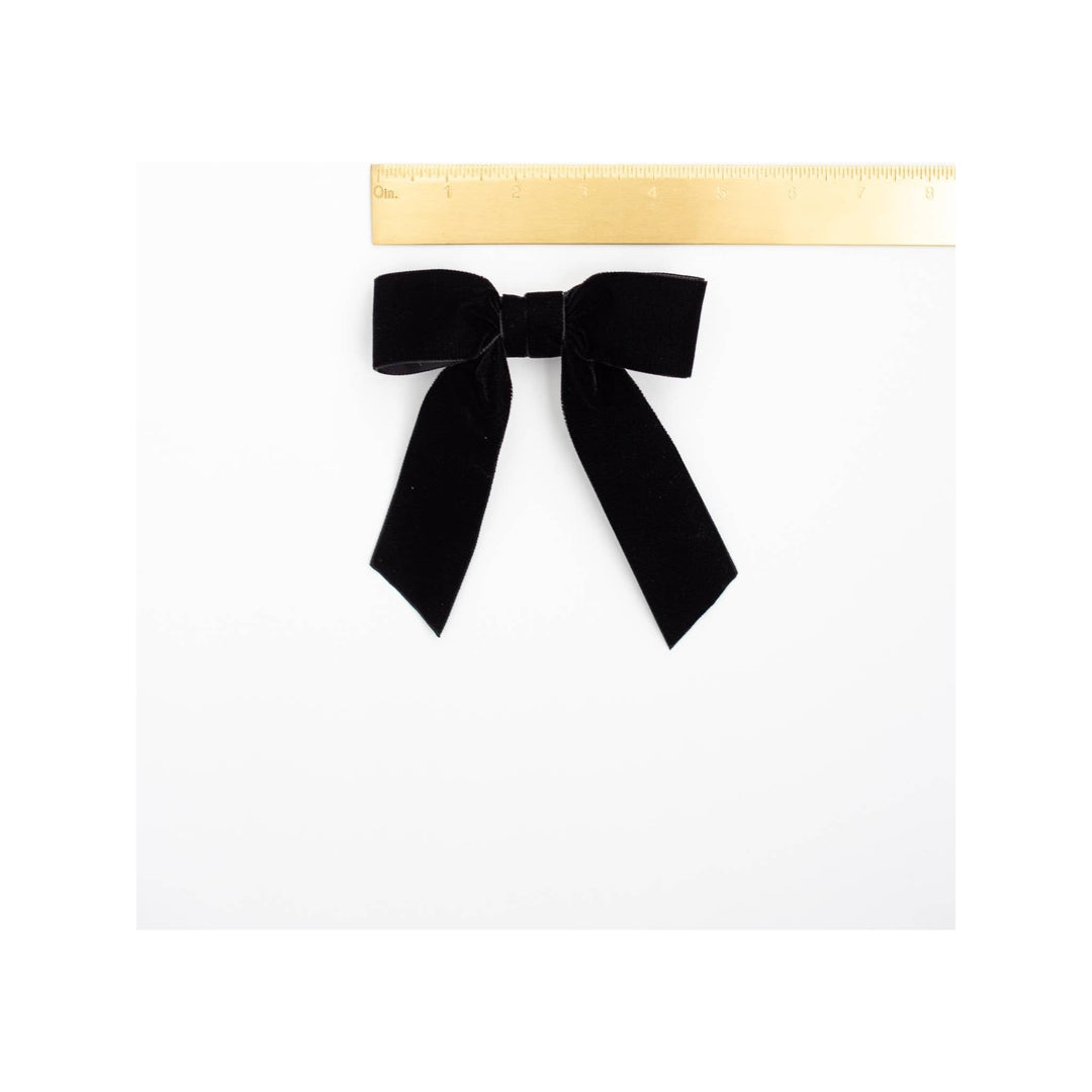 Black Delora Velvet Bow Barrette