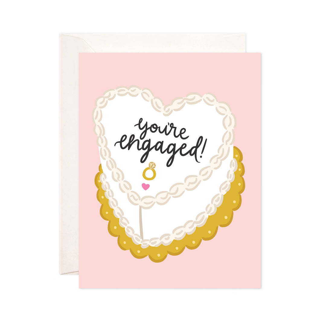 Engaged Cake Greeting Card