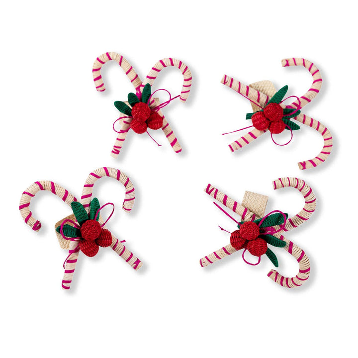 Candy Cane Raffia Napkin Ring