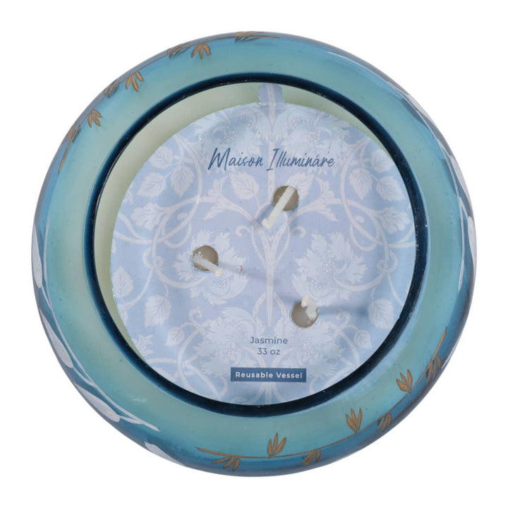 Jasmine Floral Blue Candle