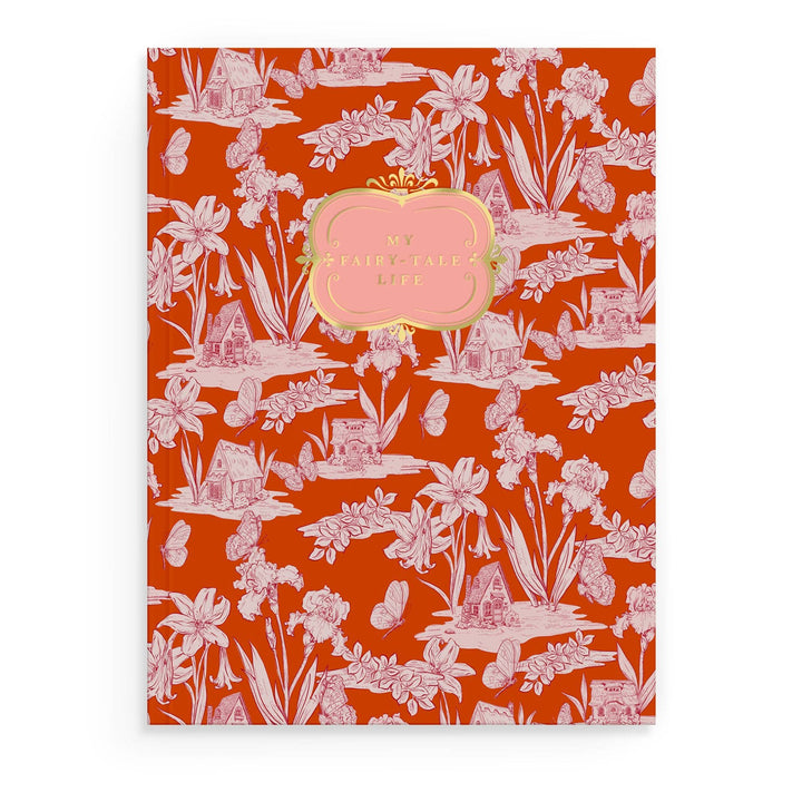 Red Fairy House Toile Softcover Notebook
