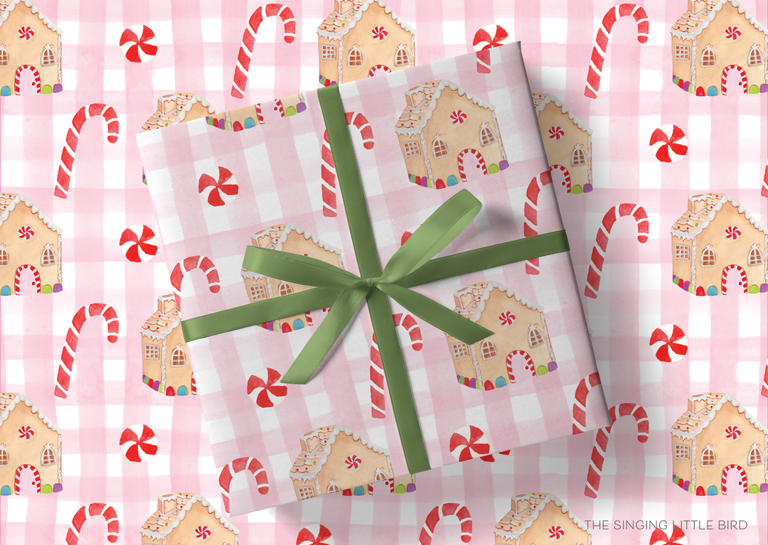 Pink Gingerbread Holiday Gift Wrap