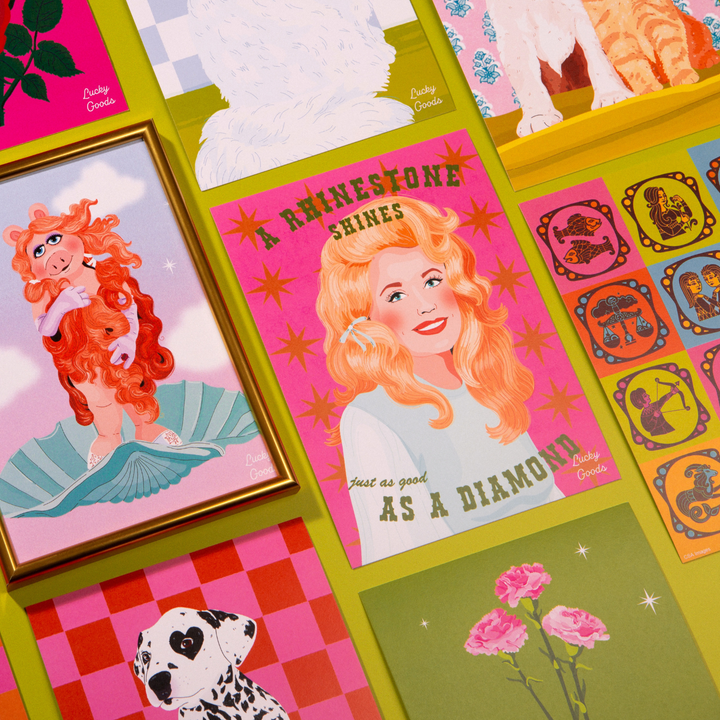 Dolly Queen Rhinestones Portrait Print