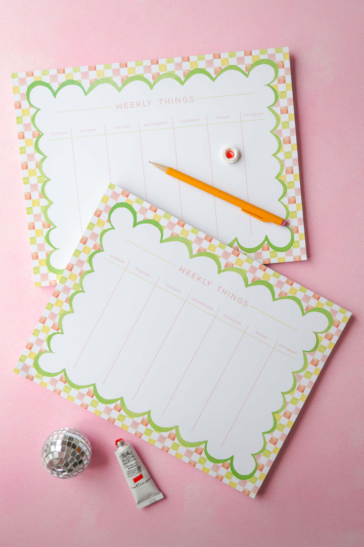 Whimsical Checker Print Notepad