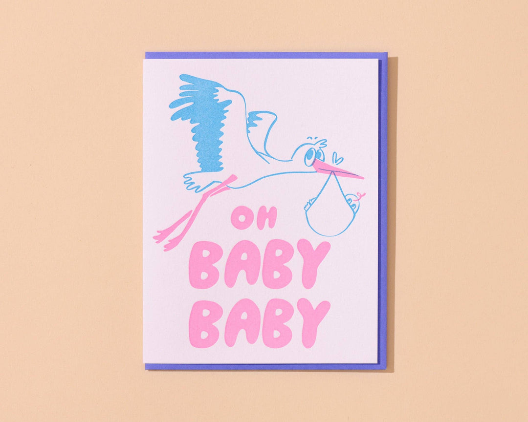 Oh Baby Baby Stork Card