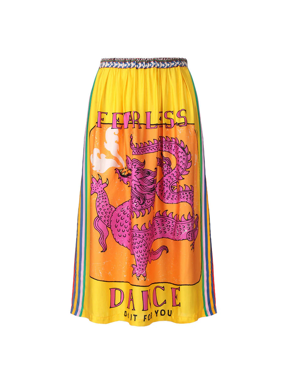 Fearless Dance Alexa Printed Midi Skirt