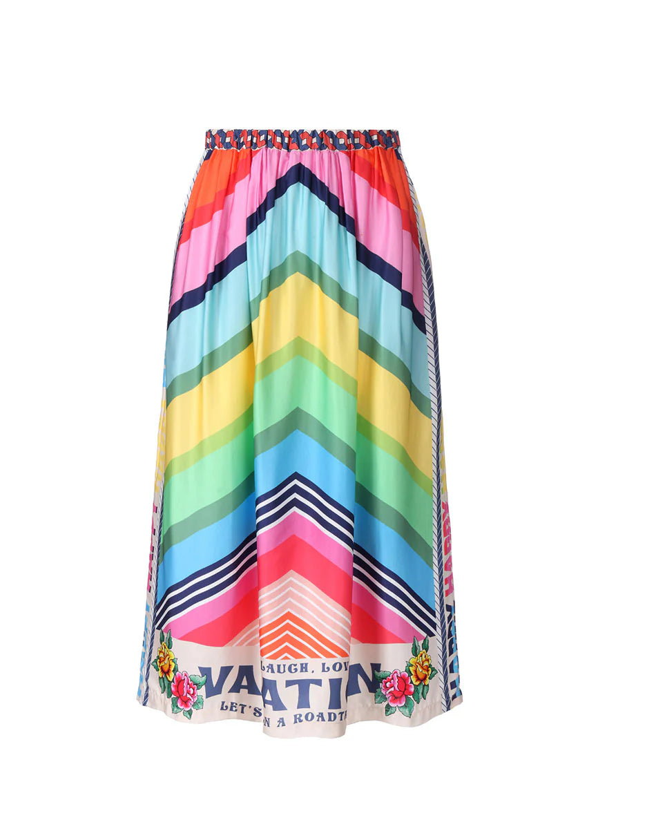 Vacation Alexa Printed Midi Skirt