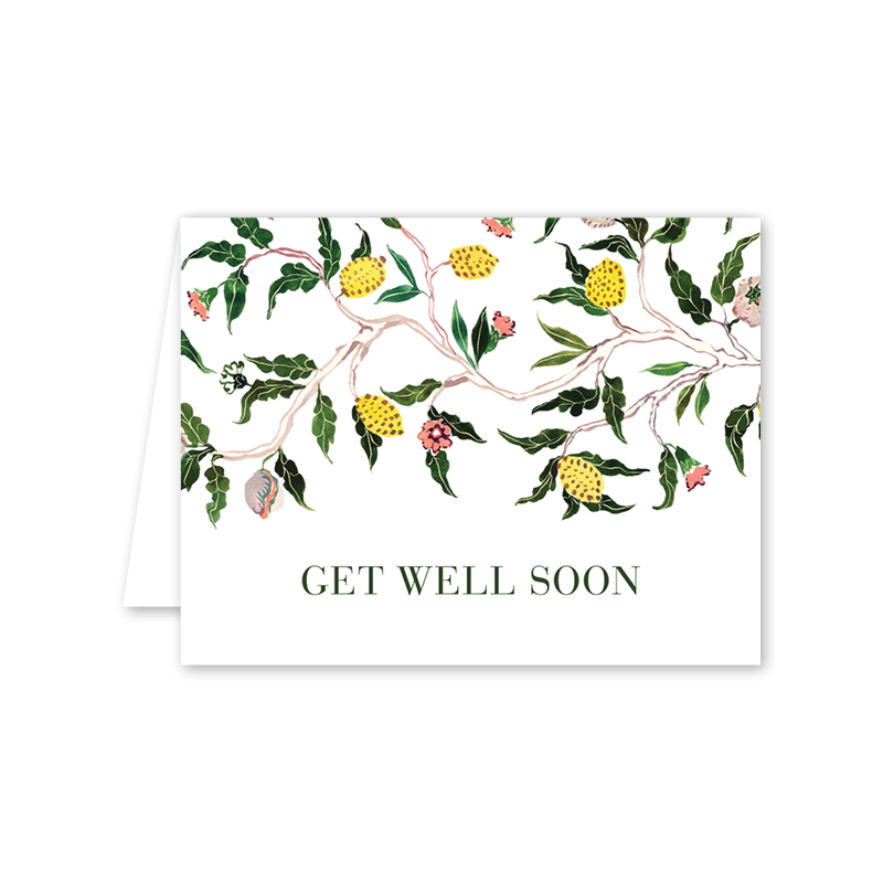 Brocade Botanical Get Well Card