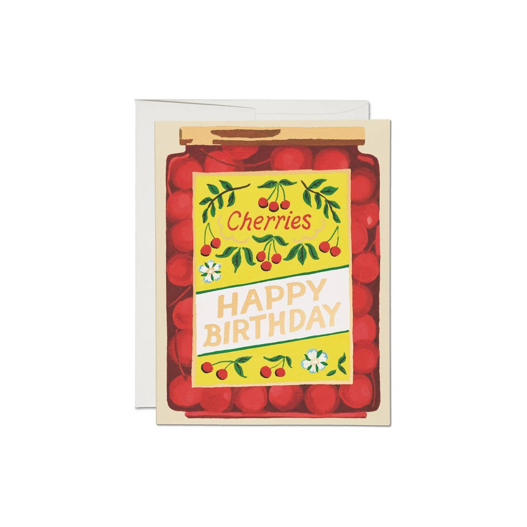 Jar of Cherries Birthday Card