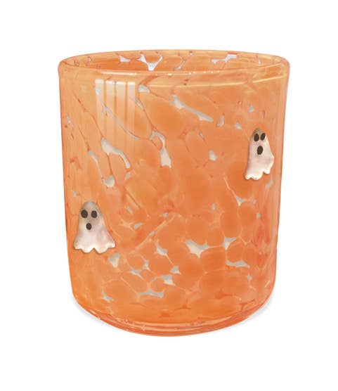 Candy Corn Ghost Confetti Halloween Candle