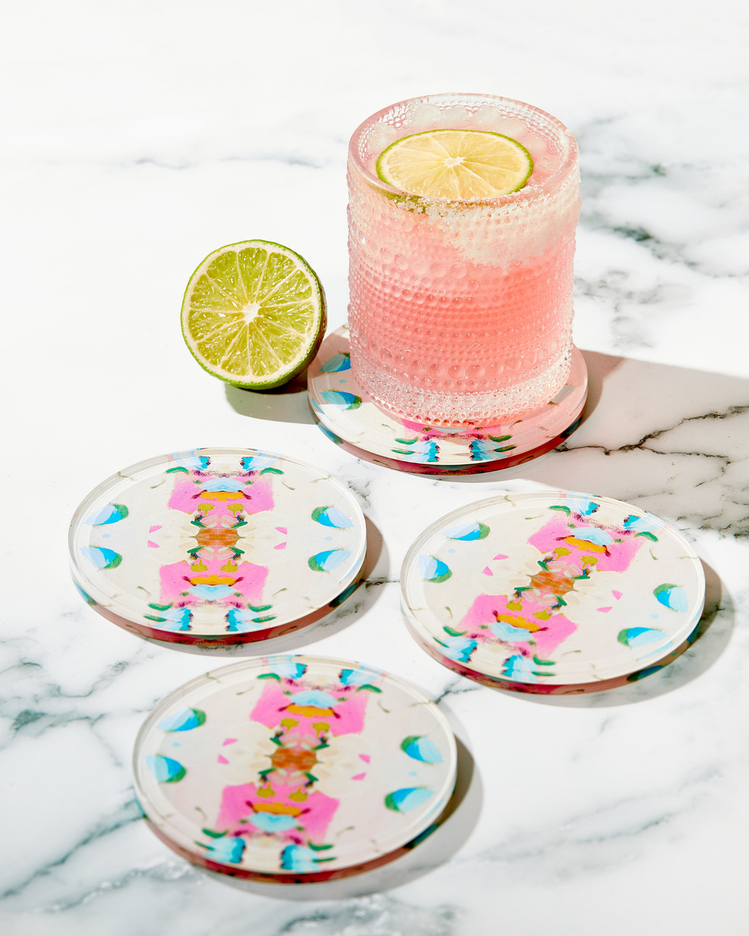 Monets Garden Pink Coasters