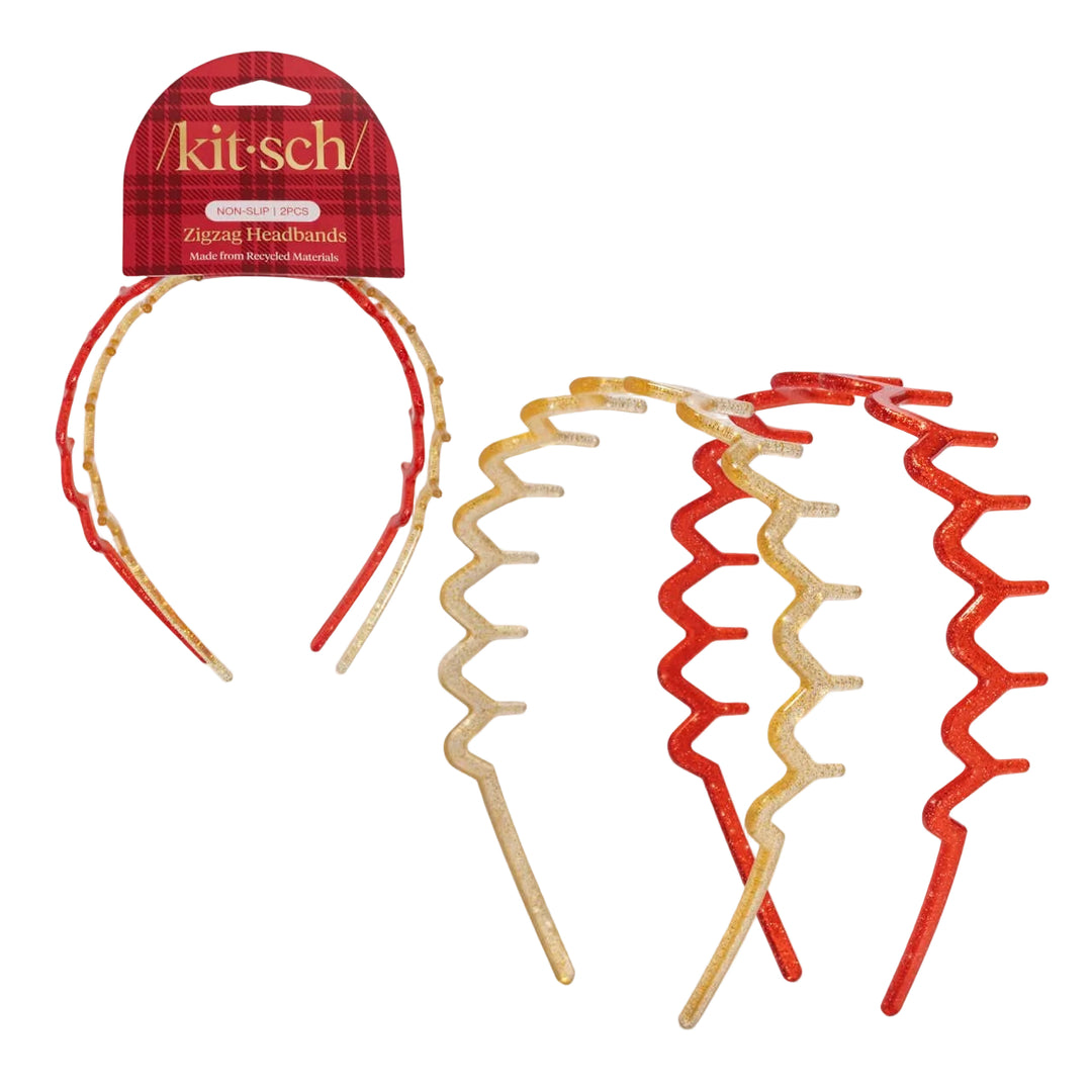 Zigzag Headbands- Gold & Red