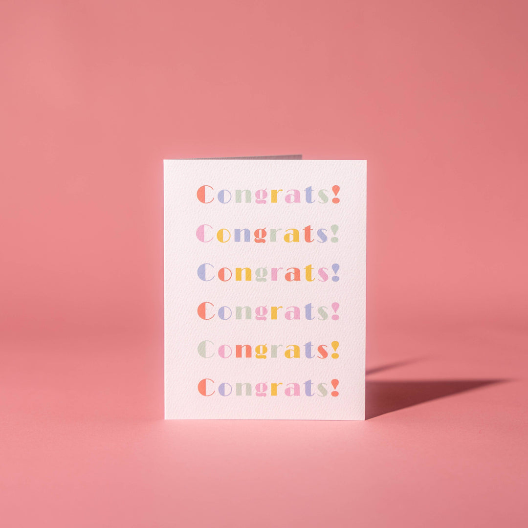 Congrats Colorful Text Card