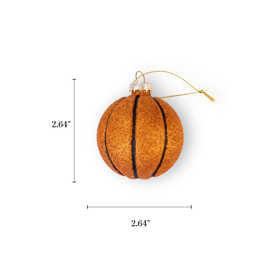 Basketball Retro Glass Christmas Ornament