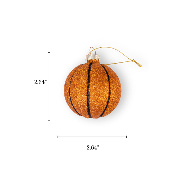 Basketball Retro Glass Christmas Ornament