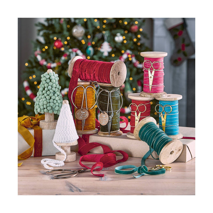 Red Velvet Ribbon With Scissor Spool