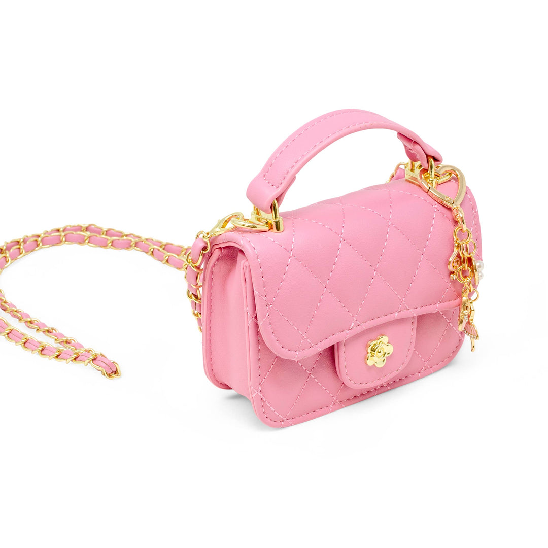 Pink Tiny Quilted Ballet Charm Handbag