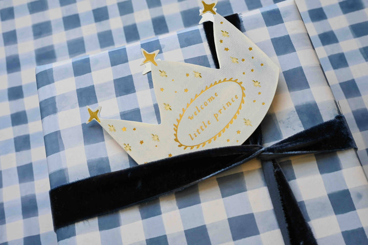 Bramble Blue Gingham Gift Wrap