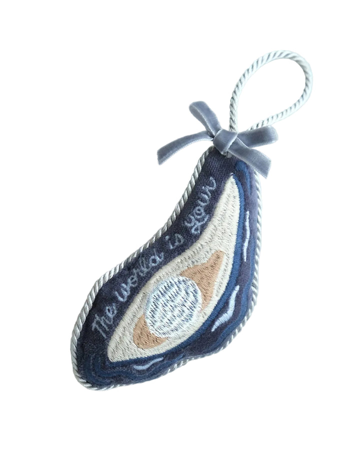 Oyster Embroidered Ornament