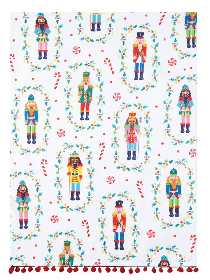 Nutcrackers w/Pom Pom Kitchen Towel