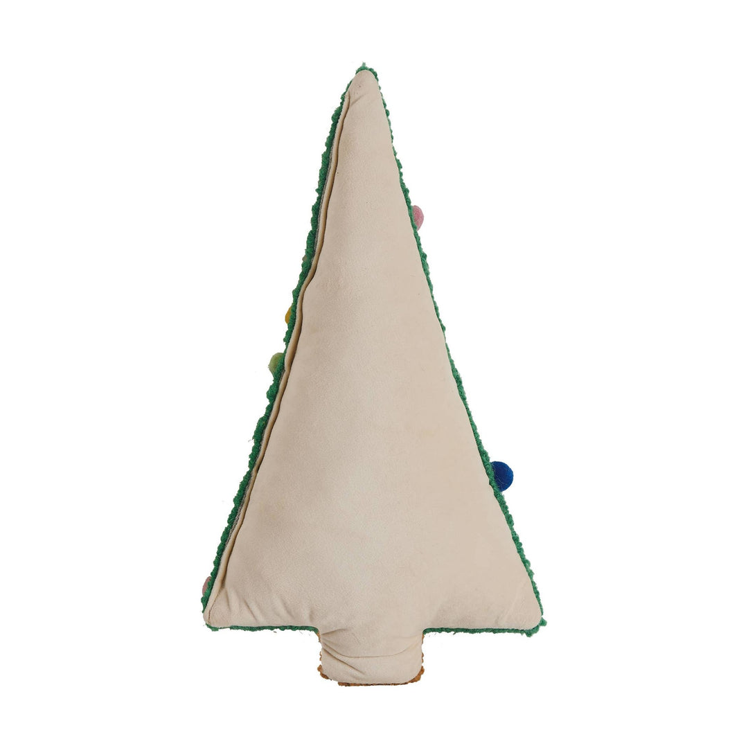 Tree Shaped Hook Pillow w/Poms