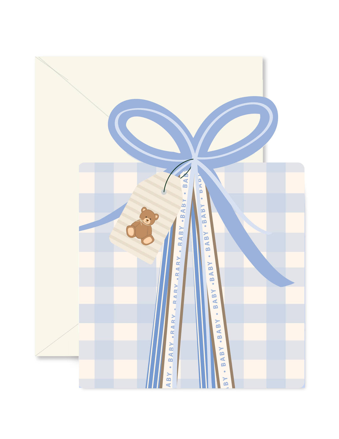 Gingham Baby Card