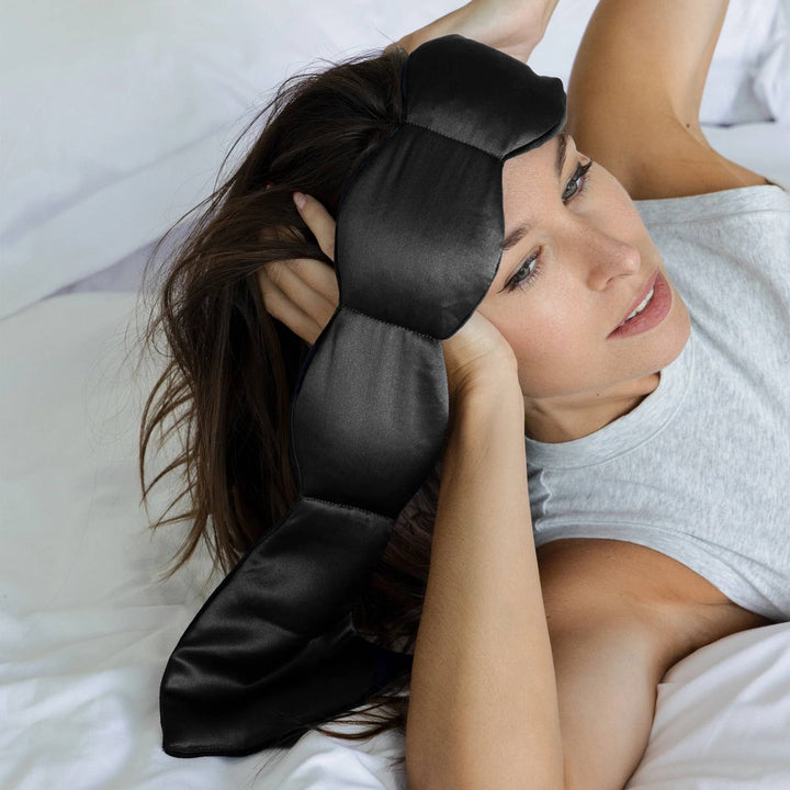 Silk Weighted Sleep Mask- Noir