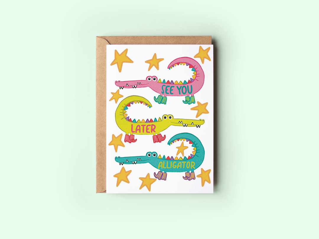 See You Later Alligator Goodbye Greeting Card