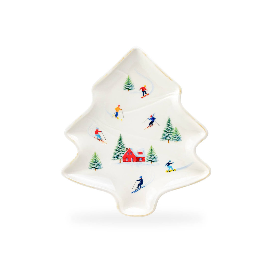 Winter Ski Slope Tree Shape Tray