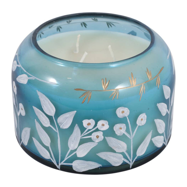 Jasmine Floral Blue Candle