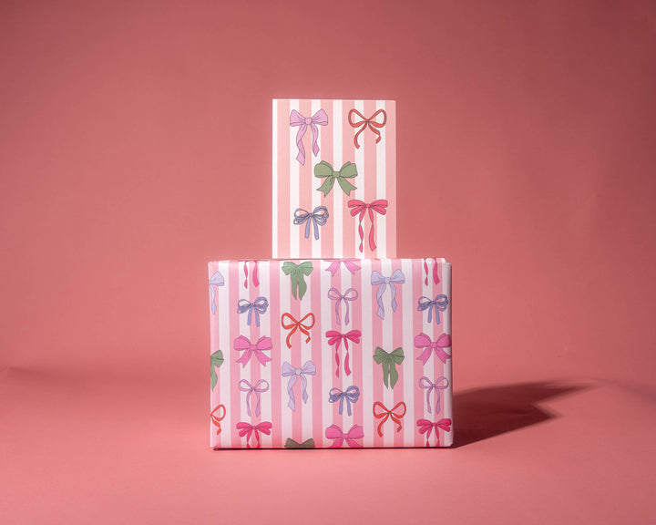 Striped Bows Gift Wrap Rolls