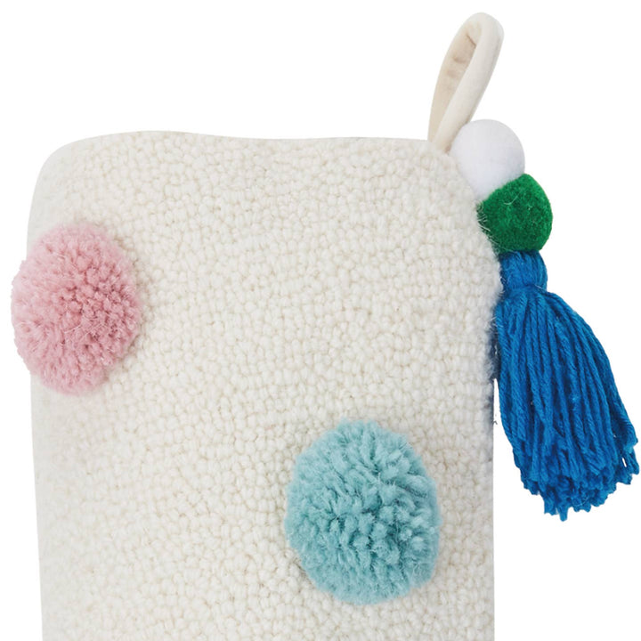 Colorful Pom Poms Hook Stocking