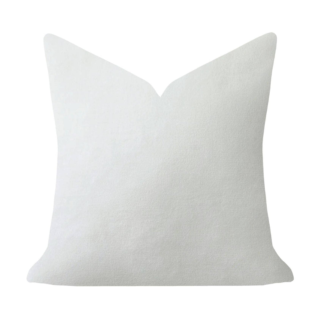 White Solid Velvet Pillow