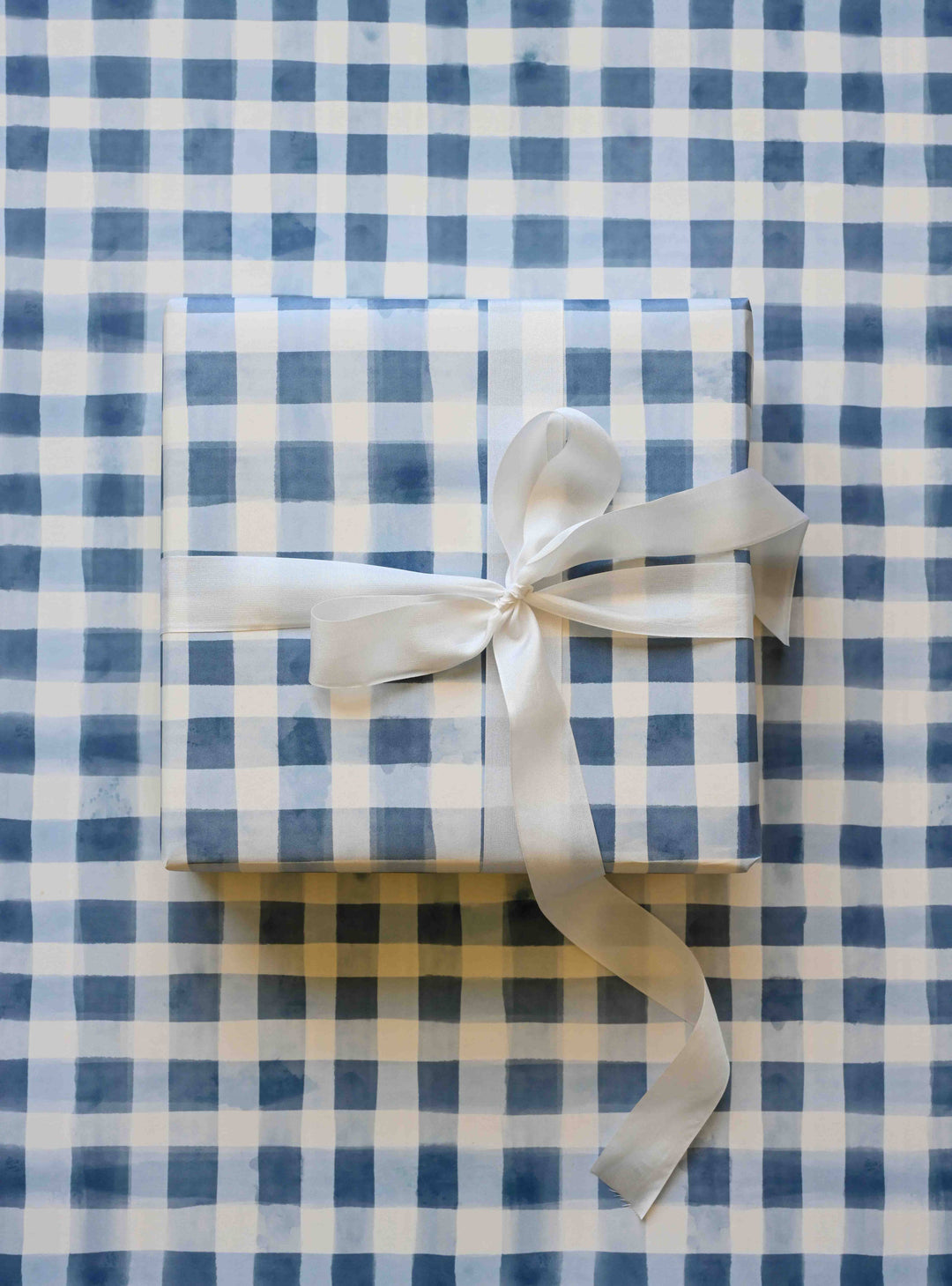 Bramble Blue Gingham Gift Wrap