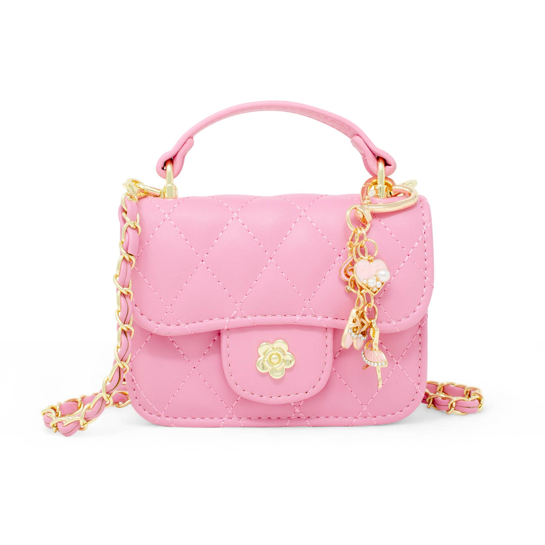 Pink Tiny Quilted Ballet Charm Handbag