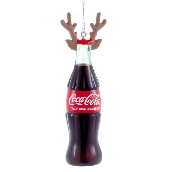 Coca Cola W/Antlers Bottle Ornament