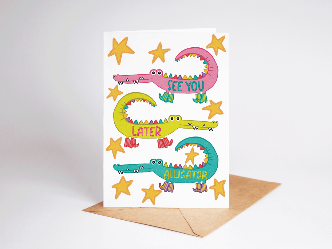 See You Later Alligator Goodbye Greeting Card