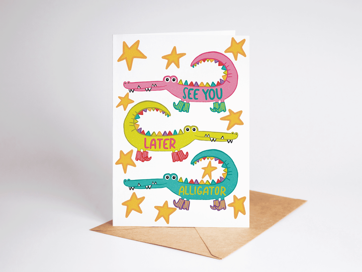See You Later Alligator Goodbye Greeting Card